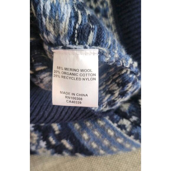 NWOT Peter Millar L8507 Mens Blue Bellows Fair Isle Crewneck Sweater Size M - Picture 4 of 4